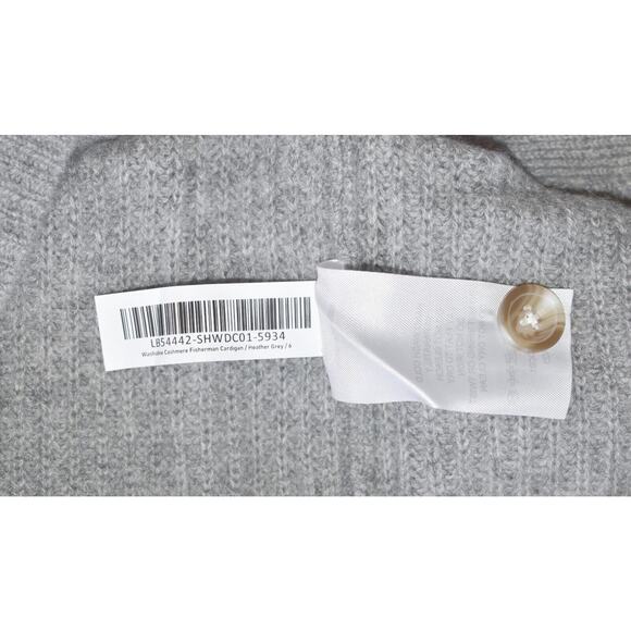 A5 NEW QUINCE Heather Grey Washable Cashmere Girls Fisherman Cardigan Size 6 - Picture 5 of 5